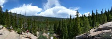 Pohled od Alberta Falls. | A view from Alberta Falls.