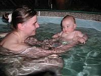 In hot tub with mommy