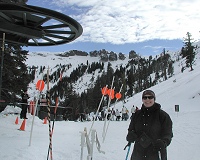 A skiing tourist