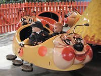 K.C. and Tom on a buggy merry-go-round