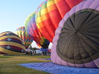 A college playfield suddenly blossomed with balloons