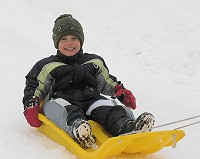 On a sled