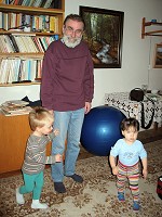 Tom with grampa and Annie