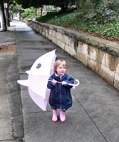 Kitty Lisa with her umbrella