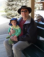 At the station before the train's departure