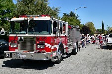 Fire engine leads the way in our Independence Parade