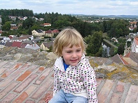 Lisa atop Jindřichův Hradec tower