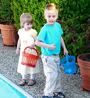 Egg hunt in our back yard