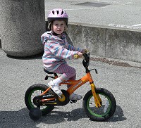 Lisa's first time on a bicycle