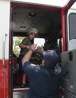 Tom in the fire truck