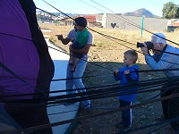 Tom (finally!) helping with a balloon