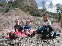 Kids and Carol have a picnic