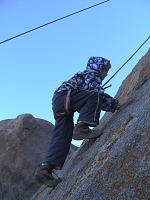 Tom climbing