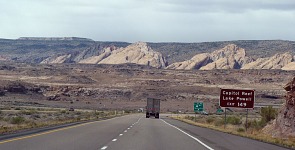 Driving through Capitol Reef, Utah.