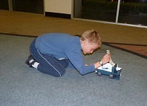 Tom and his paper model of Zamboni.