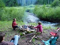 Best attraction of the trip: campfire and twigs.