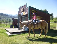 Lisa and Bow the mule.