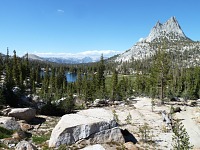 Eichorn Pinnacle is the spire on the front side of the Cathedral Peak cone.