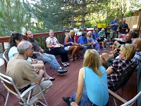 A party of Dawn Patrol pilots and crews.