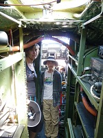 Carol and Tom in the cockpit of C-47 Skytrain at Salinas Air Show.