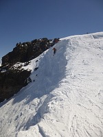 Martin naturally went from the very top, unlike us traversing from below.