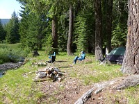 Our favorite spot in a creek bend in southern Oregon.