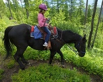 Lisa on a horse in Montana.