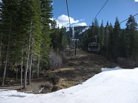 A pathetic view from a Deathstar lift — half of the hill is bare.