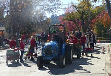 Garry's tractor was apparently a centerpiece of interest in the parade.