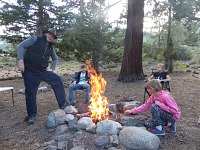 It got warm enough that we need the campfire only to keep mosquitoes at bay.