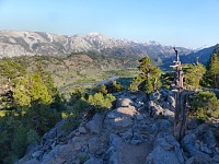 Evening view from a rock outcrop over our campsite.