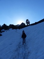 Snow, and setting sun, discouraged us from marching onward.