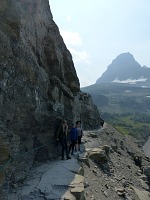 Part of the trail is blasted into the rock.