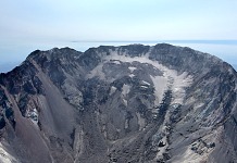 A new lava dome is rising in the crater.