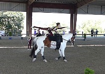 Competition in Woodside, on an emergency loaner mare named Jacy.