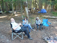 Taking it easy at a campsite.