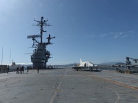 On flight deck of USS Hornet.