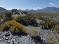 Obsidian rocks on crater's rim.