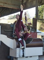 Girls had presented their team freestyle only on a barrel.