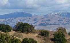 It finally started raining on Thanksgiving, with snow on surrounding hills.