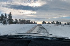 Half of a county road.