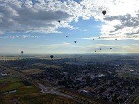 A view from the balloon to Frederick, CO.