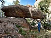 Scrambling through rocky outcrops of Sherman Mountains.