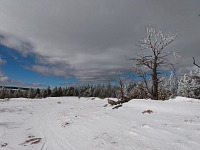 Ridgeline snow hasn't melted, it got blown away by wind.