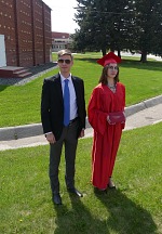 At Lisa's graduation ceremony.