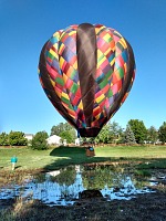 Chasing ballons has its challenges — e.g. a swamp.