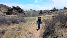 Carol on a hike in Middle Kingdom.