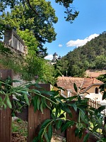 Karlštejn from cemetery stairs.