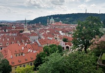 A view to St. Michael's and Petřín.