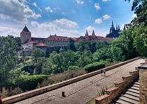 Royal Gardens are separated from the Castle by the Stag Moat.